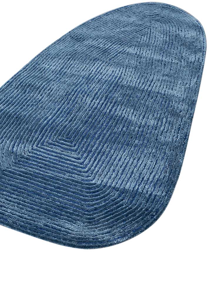cera blue wool and viscose Hand Tufted Rug - FloorShot