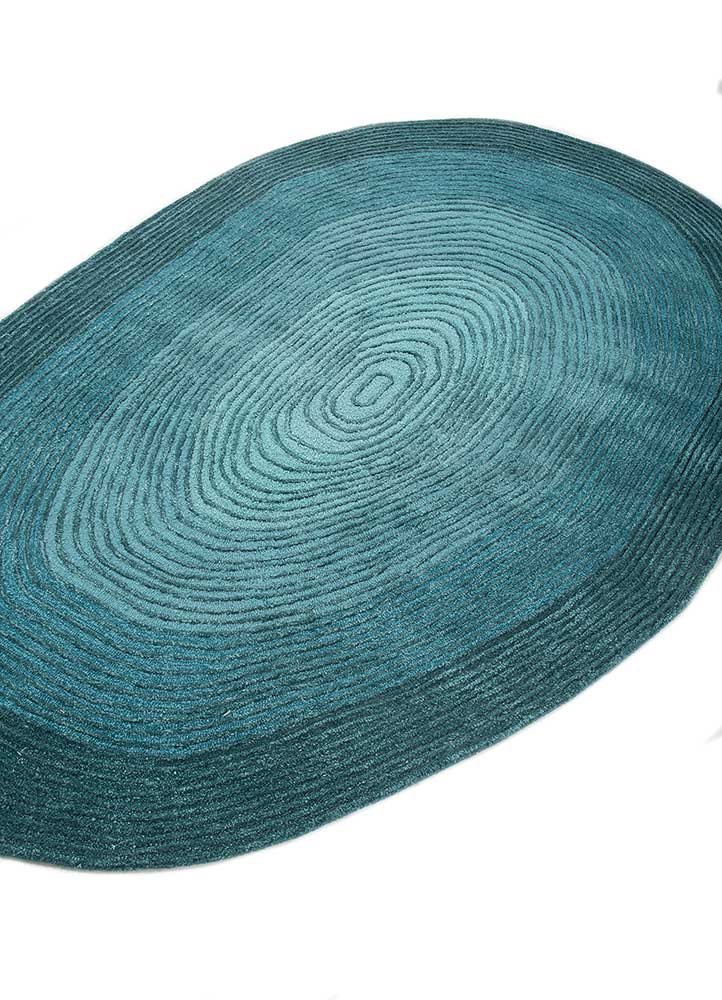 pathways blue wool and viscose Hand Tufted Rug - FloorShot