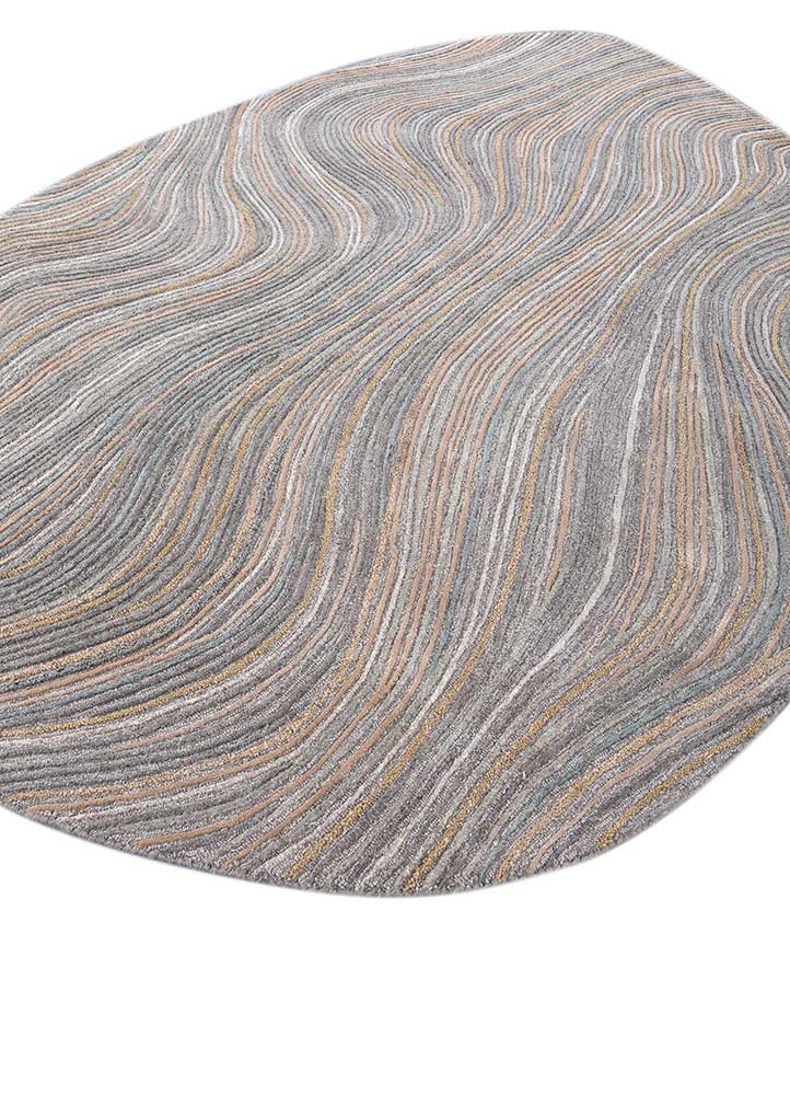 pathways grey and black wool and viscose Hand Tufted Rug - FloorShot