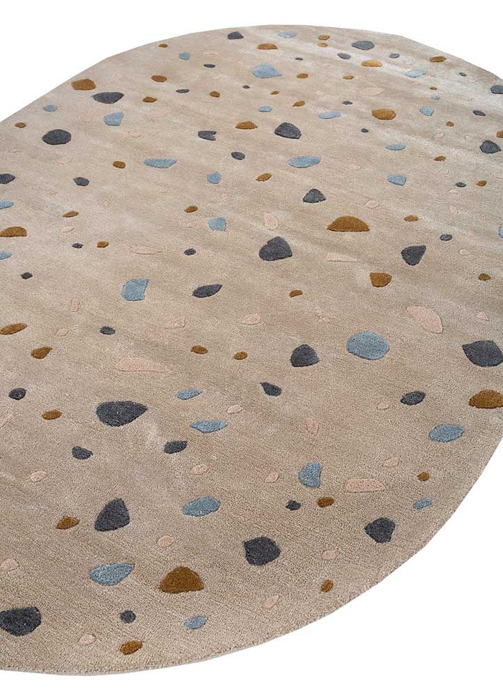 confetti beige and brown wool and viscose Hand Tufted Rug - FloorShot