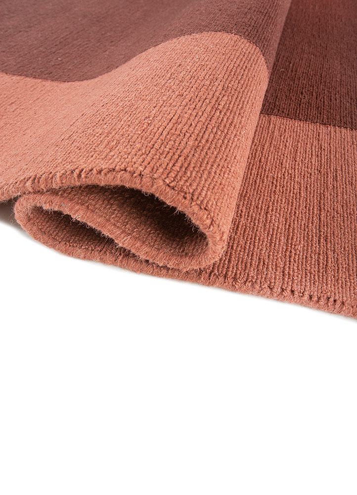 sthir red and orange wool Hand Knotted Rug - FloorShot