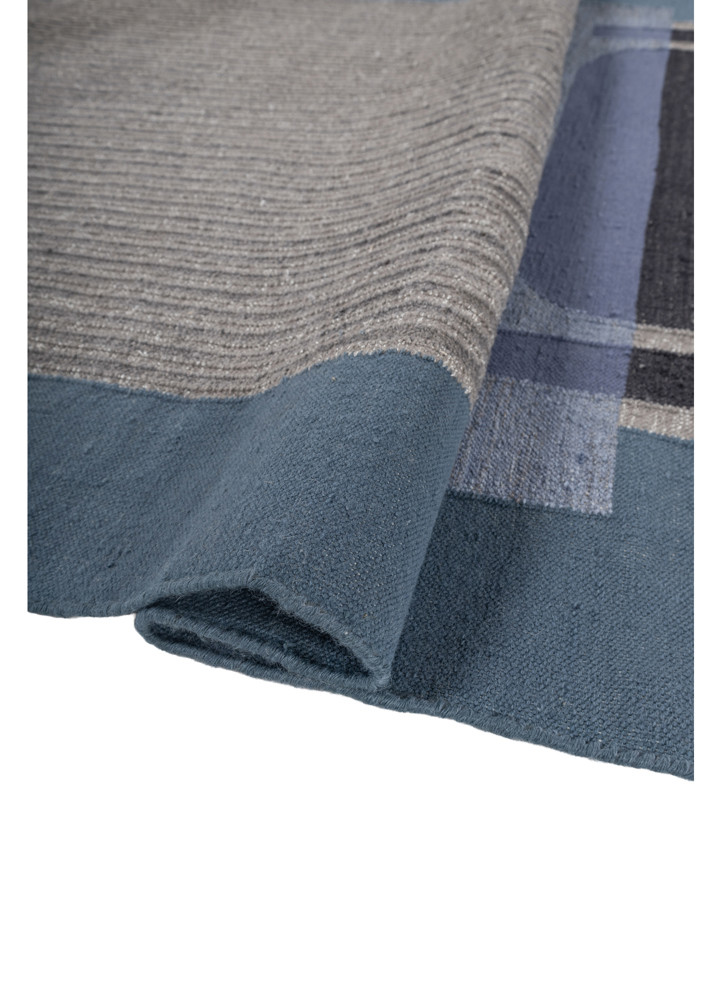 aprezo blue wool Flat Weaves Rug - FloorShot aprezo blue wool Flat Weaves Rug - FloorShot