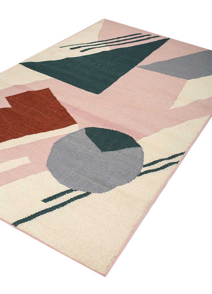 orenda pink and purple wool Flat Weaves Rug - FloorShot