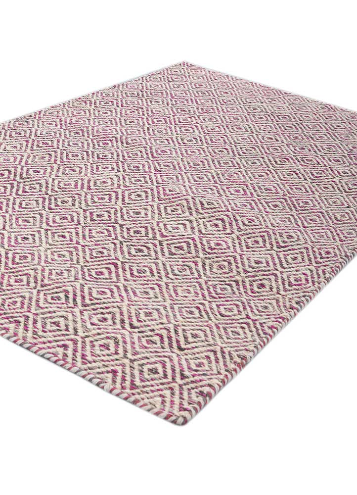 abrash pink and purple wool Flat Weaves Rug - FloorShot