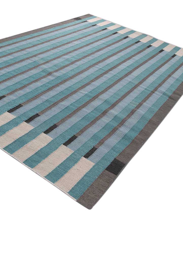 alhambra blue wool Flat Weaves Rug - FloorShot