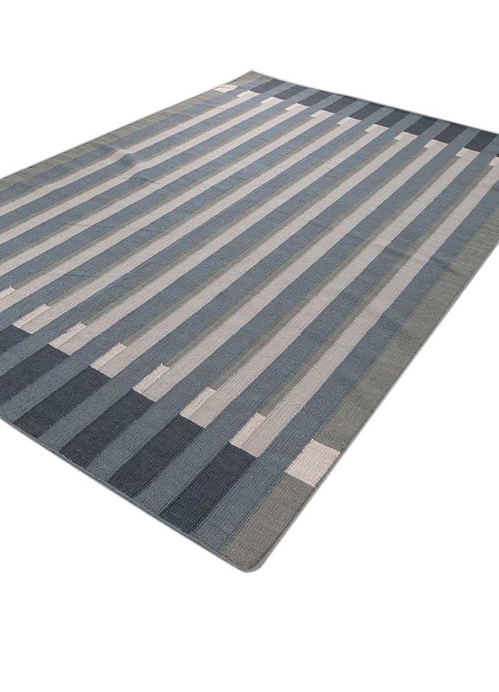 alhambra blue wool Flat Weaves Rug - FloorShot