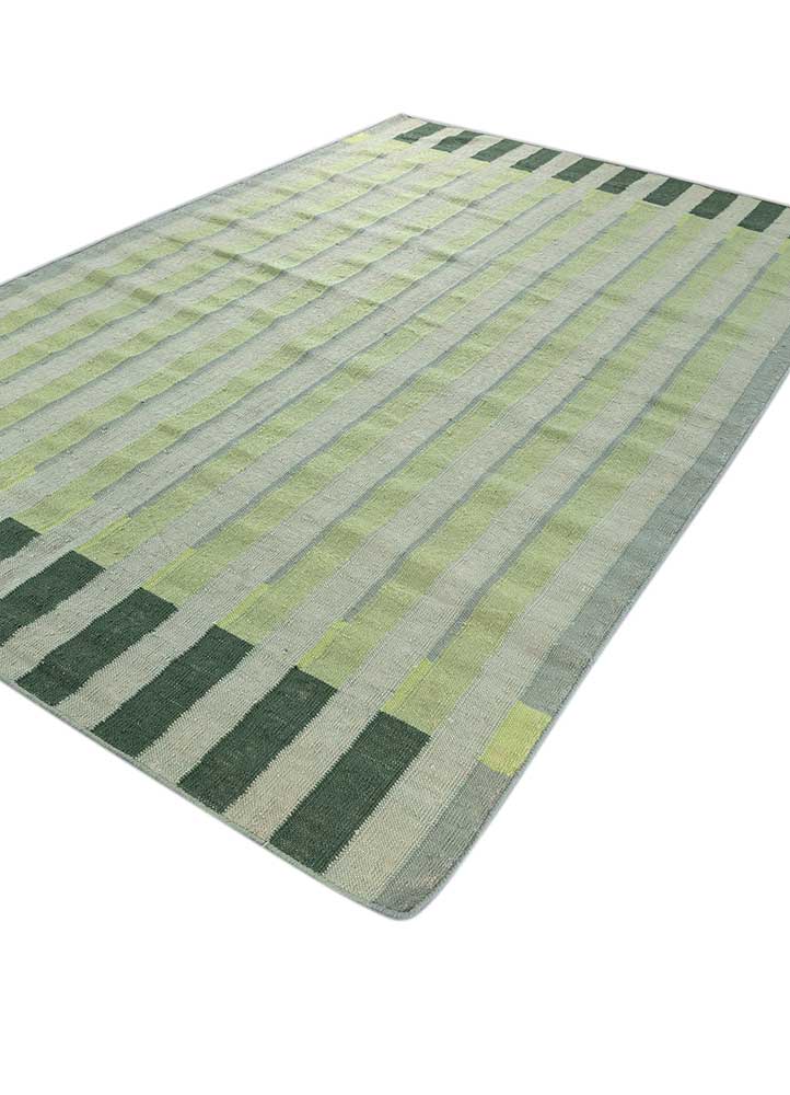 alhambra green wool Flat Weaves Rug - FloorShot