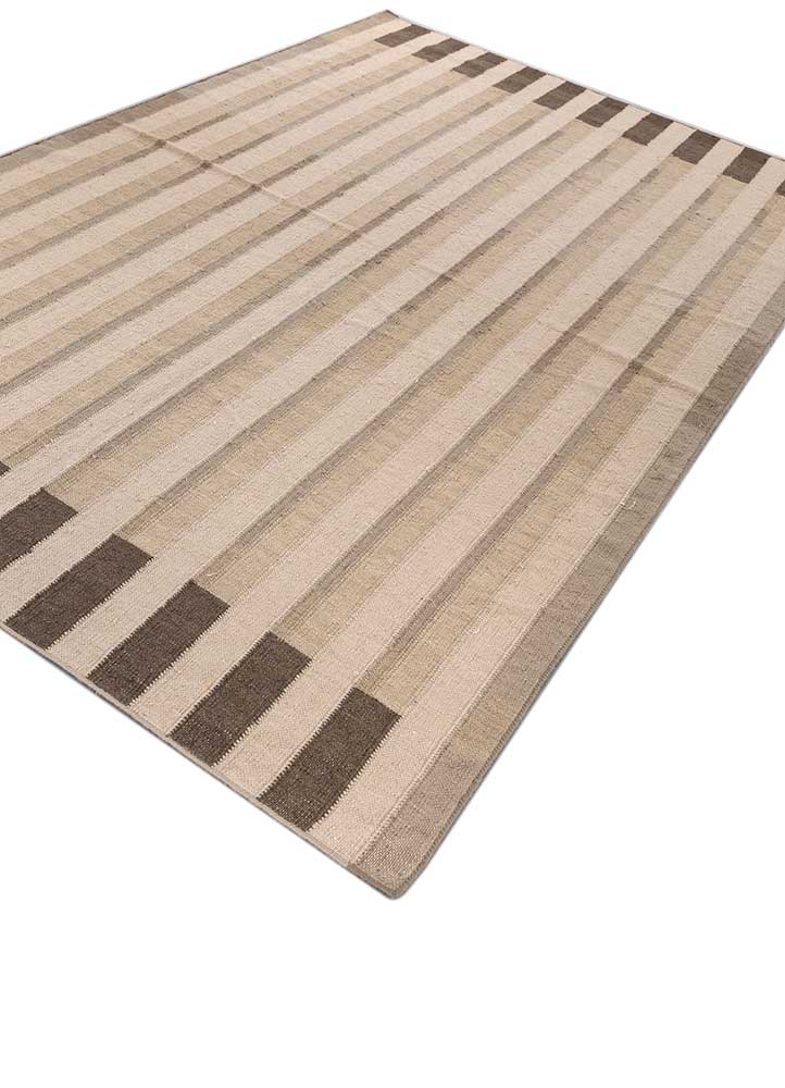 alhambra beige and brown wool Flat Weaves Rug - FloorShot