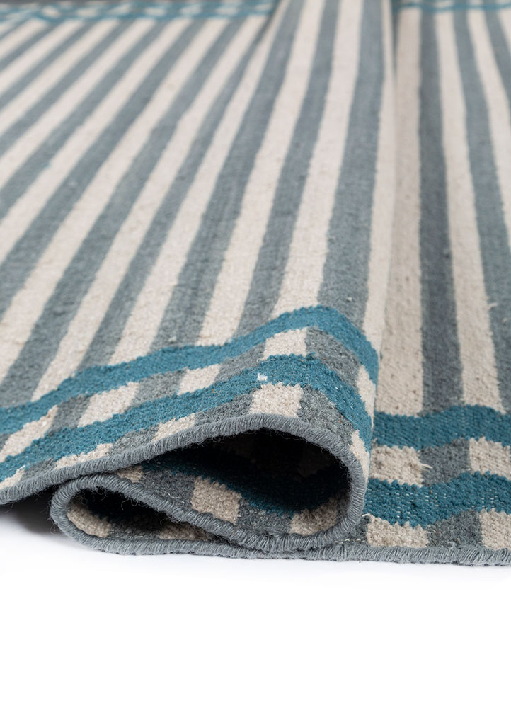 alhambra blue wool Flat Weaves Rug - FloorShot alhambra blue wool Flat Weaves Rug - FloorShot