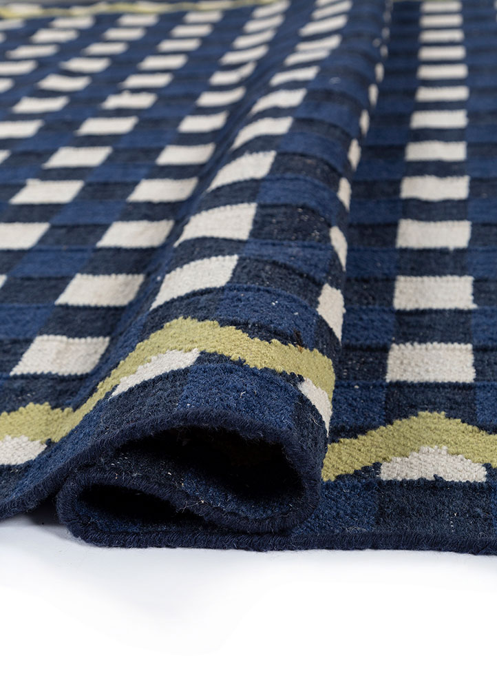 alhambra blue wool Flat Weaves Rug - FloorShot