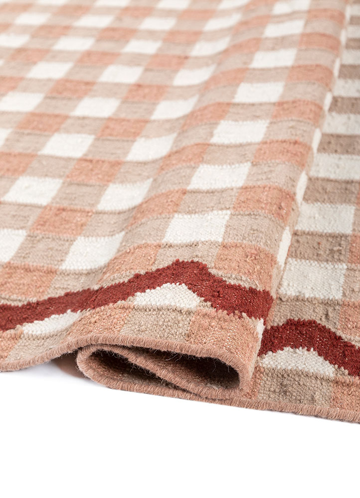 alhambra red and orange wool Flat Weaves Rug - FloorShot