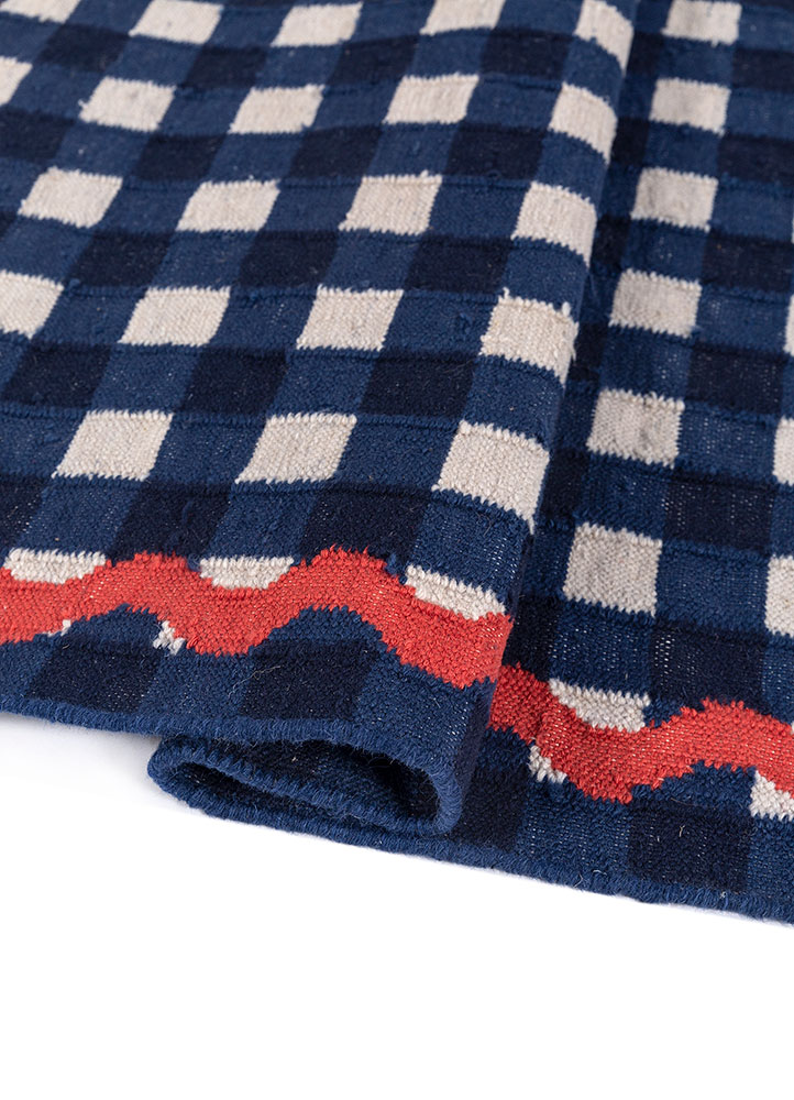 alhambra blue wool Flat Weaves Rug - FloorShot