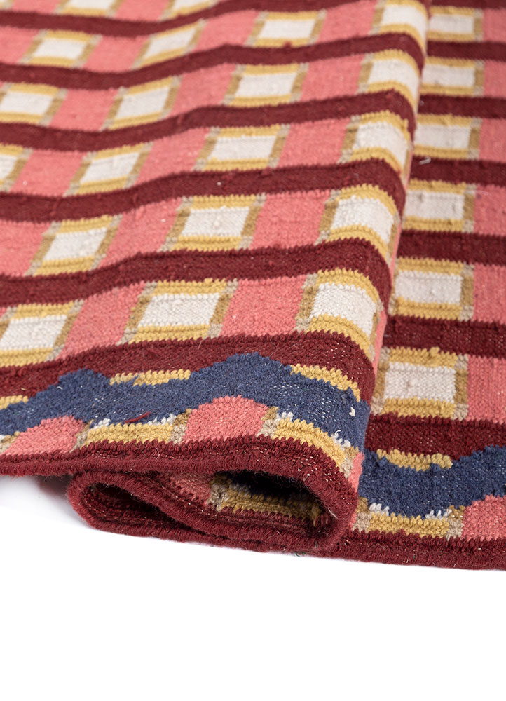 alhambra red and orange wool Flat Weaves Rug - FloorShot