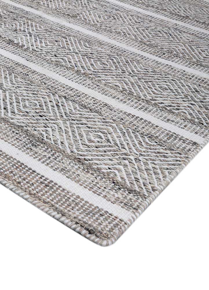 abrash grey and black wool Flat Weaves Rug - FloorShot