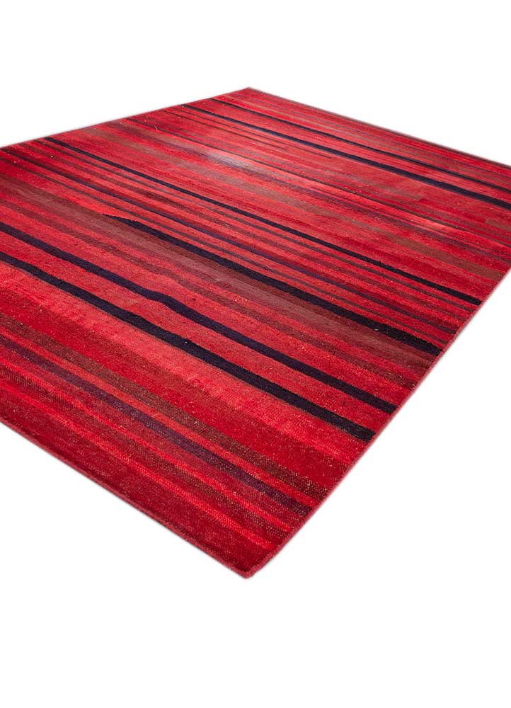 indusbar red and orange wool and viscose Flat Weaves Rug - FloorShot