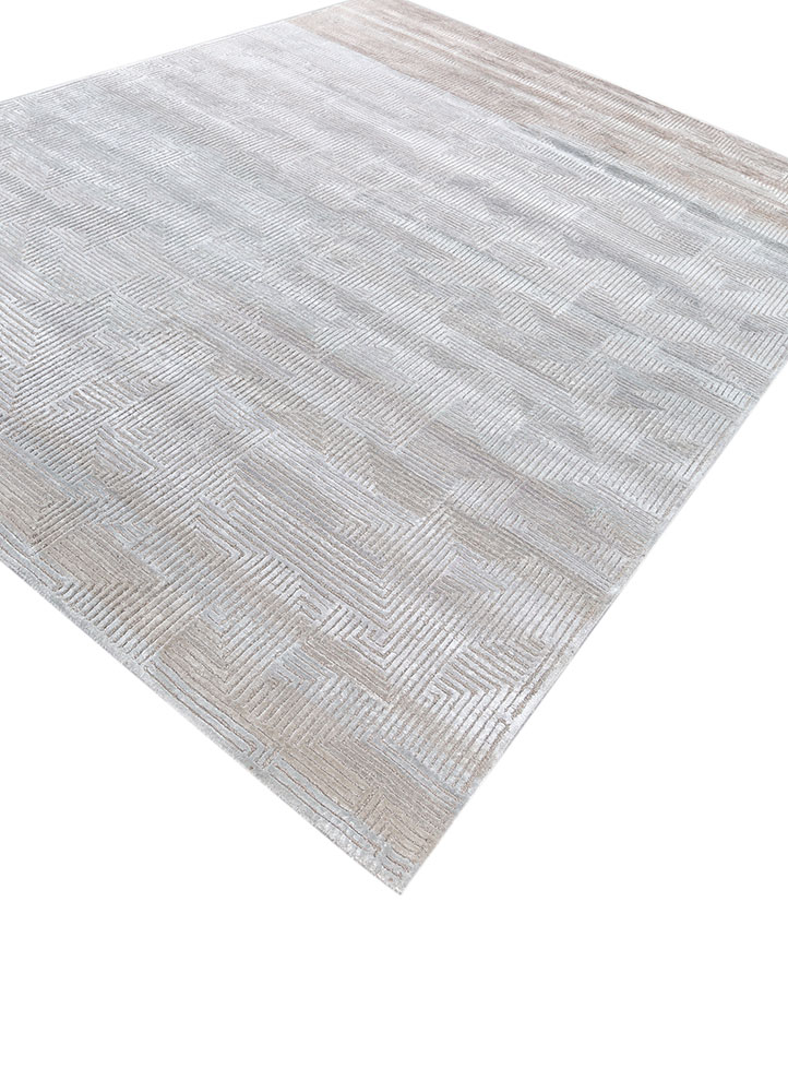 azalea blue wool and bamboo silk Hand Knotted Rug - FloorShot