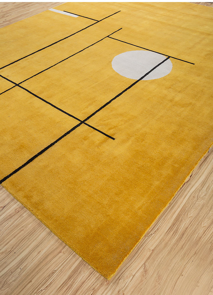 sthir gold wool Hand Knotted Rug - FloorShot sthir gold wool Hand Knotted Rug - FloorShot