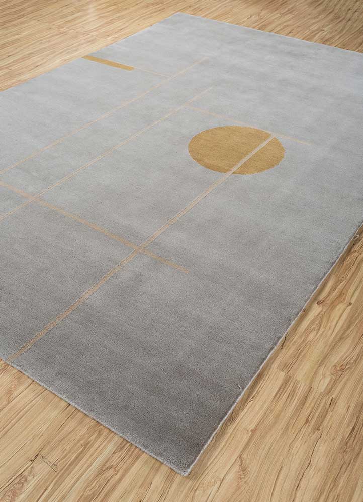 sthir grey and black wool Hand Knotted Rug - FloorShot