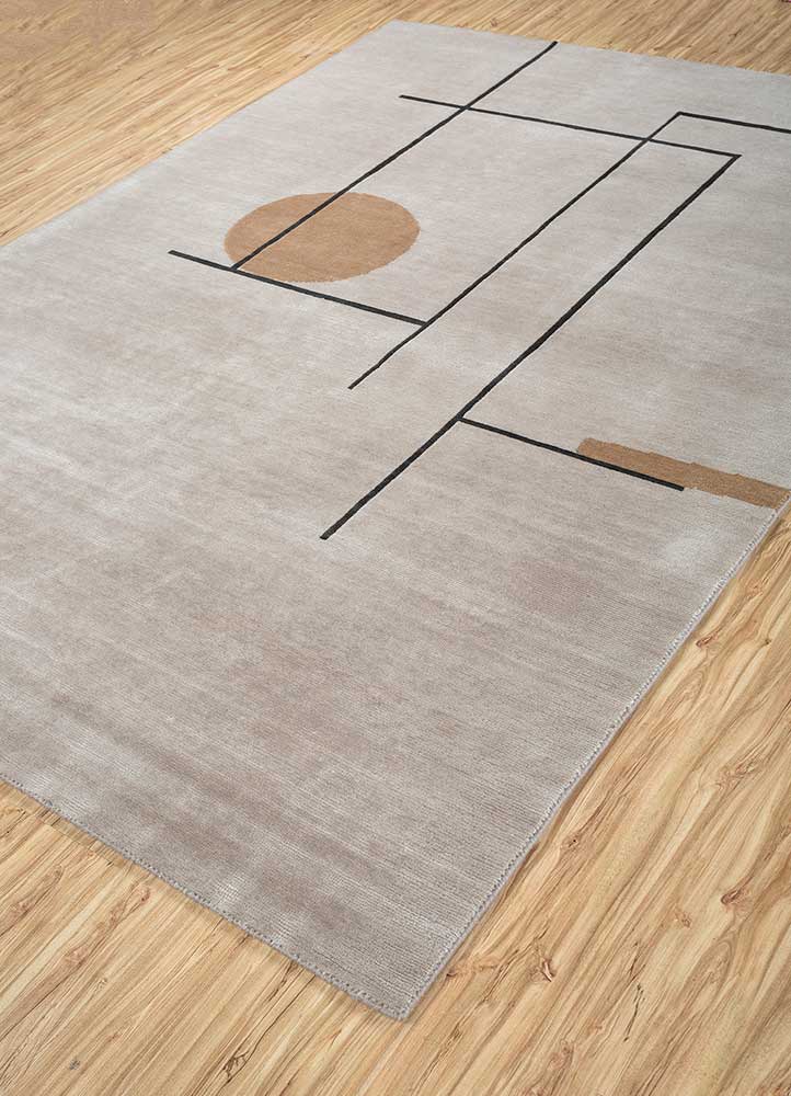 sthir grey and black wool Hand Knotted Rug - FloorShot