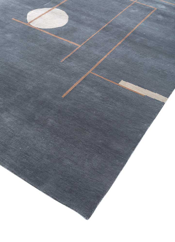 sthir grey and black wool Hand Knotted Rug - FloorShot