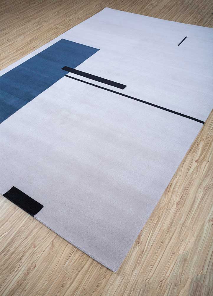 sthir grey and black wool Hand Knotted Rug - FloorShot