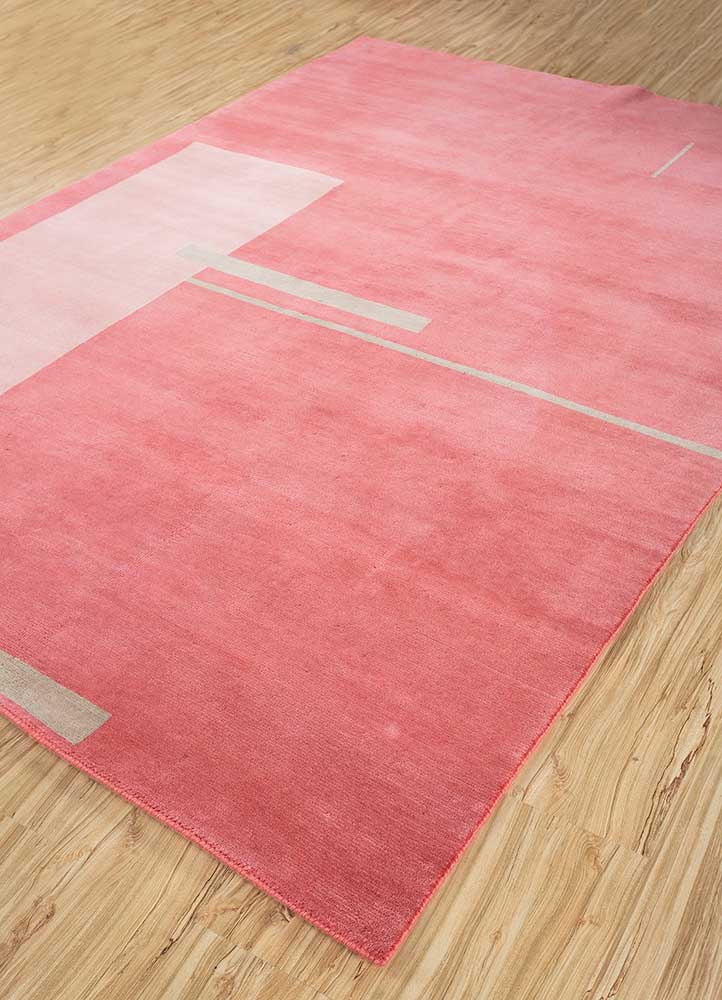 sthir pink and purple wool Hand Knotted Rug - FloorShot