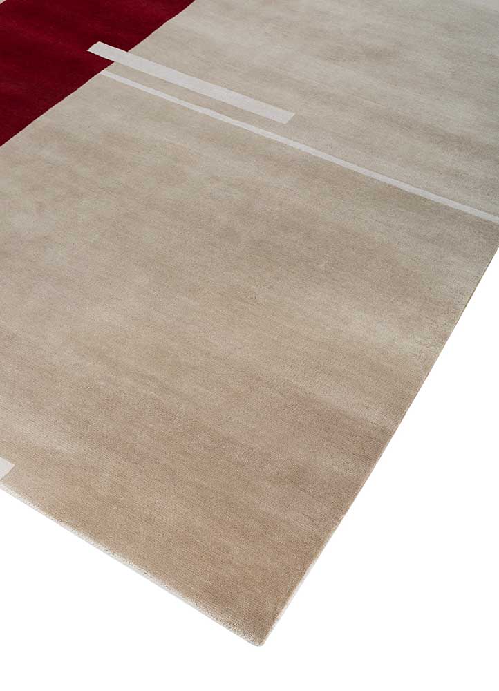 sthir beige and brown wool Hand Knotted Rug - FloorShot