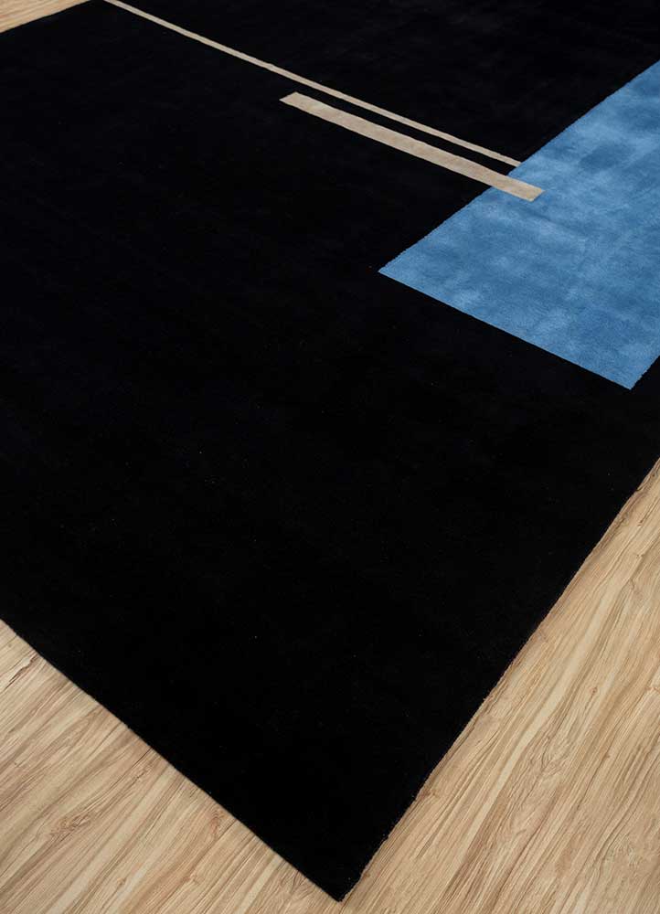 sthir grey and black wool Hand Knotted Rug - FloorShot