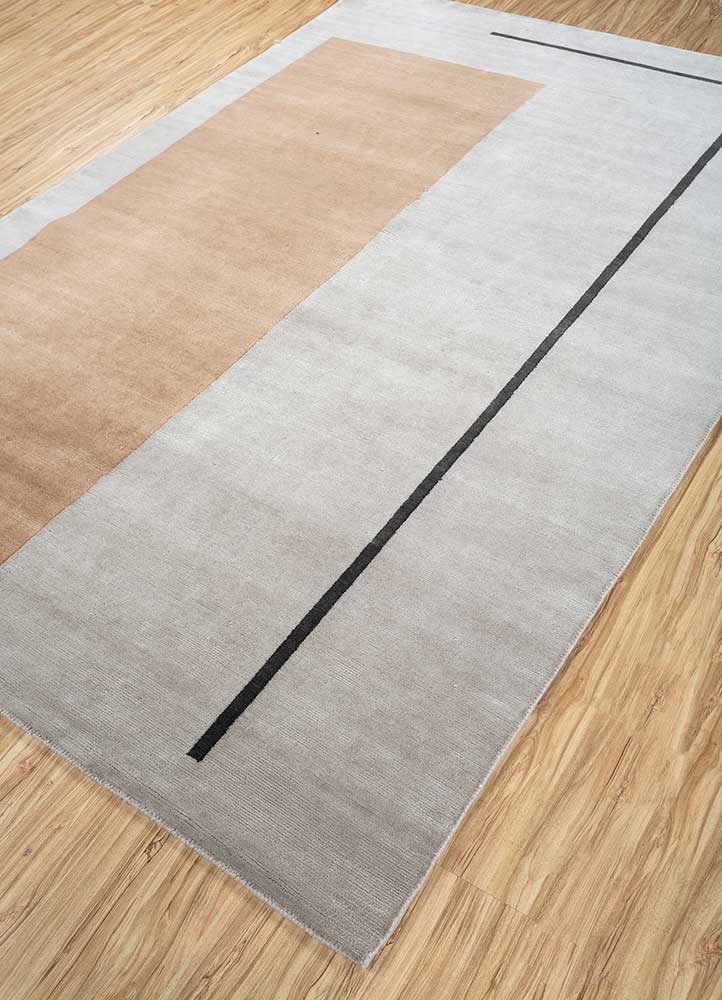 sthir grey and black wool Hand Knotted Rug - FloorShot