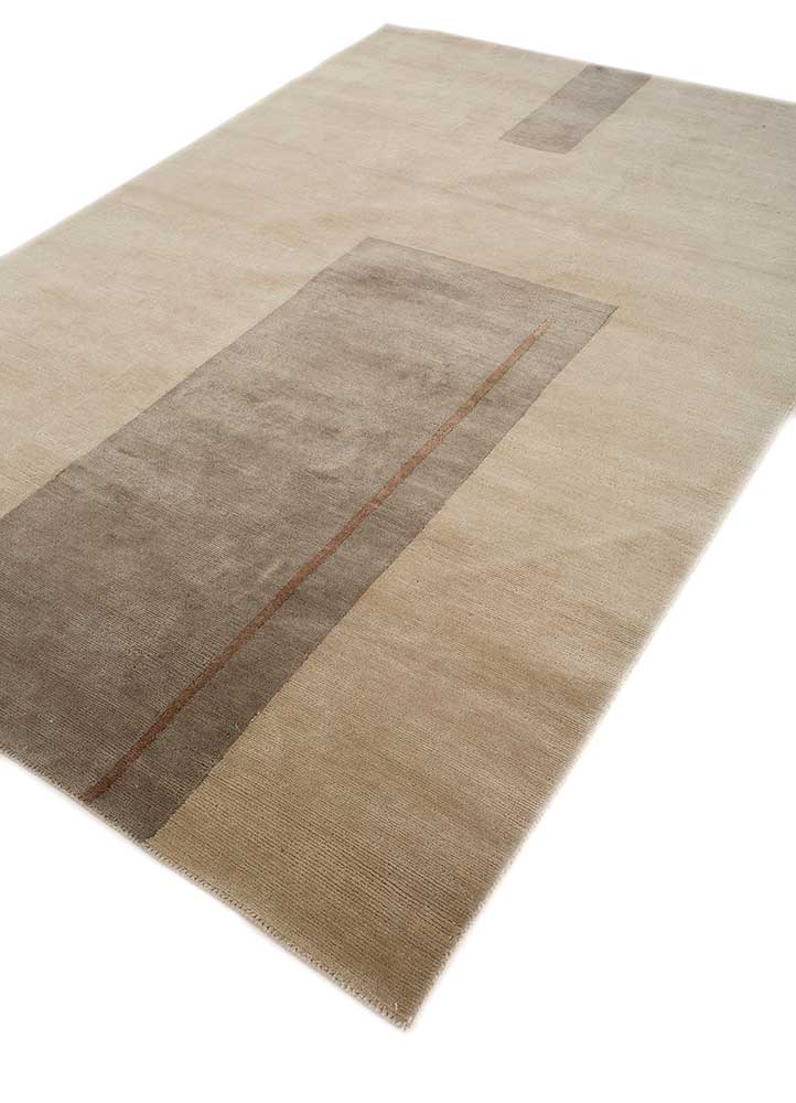 sthir gold wool Hand Knotted Rug - FloorShot