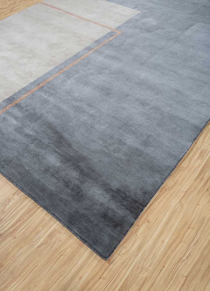 sthir grey and black wool Hand Knotted Rug - FloorShot