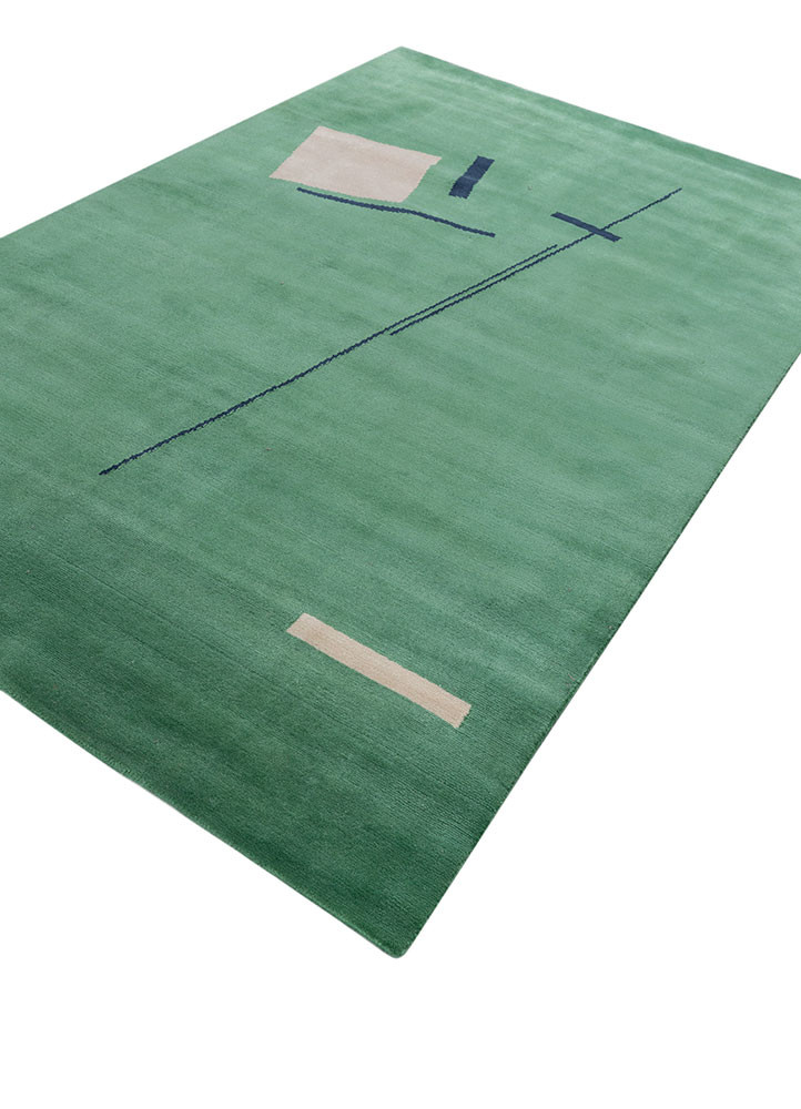 sthir green wool Hand Knotted Rug - FloorShot sthir green wool Hand Knotted Rug - FloorShot