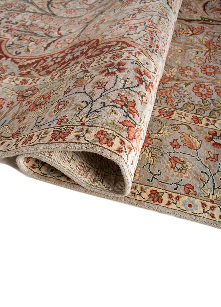 gulmarg ivory silk Hand Knotted Rug - FloorShot