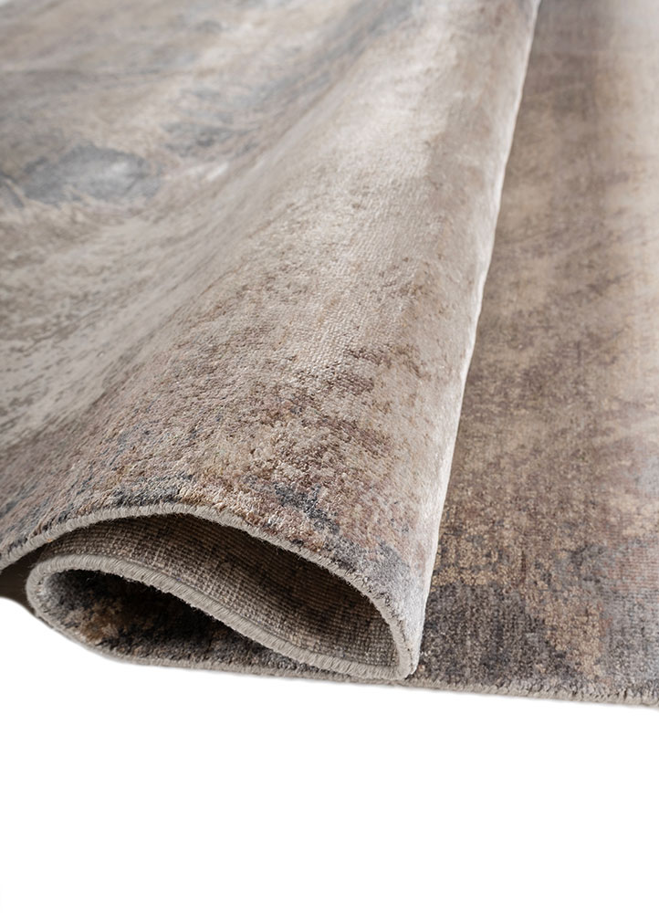 entropy blue silk Hand Knotted Rug - FloorShot