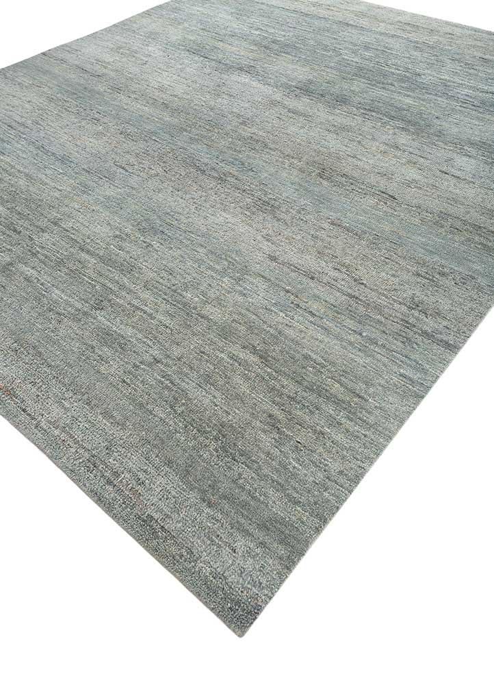 blythe blue afghan wool and jute Hand Knotted Rug - FloorShot