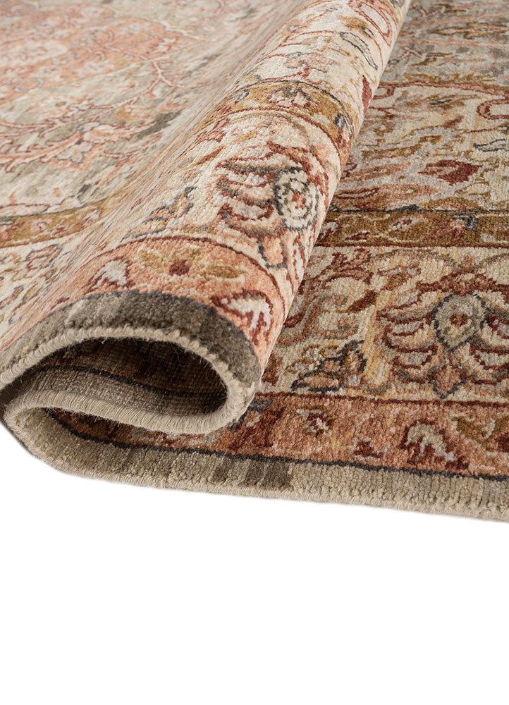 someplace in time beige and brown wool Hand Knotted Rug - FloorShot someplace in time beige and brown wool Hand Knotted Rug - FloorShot