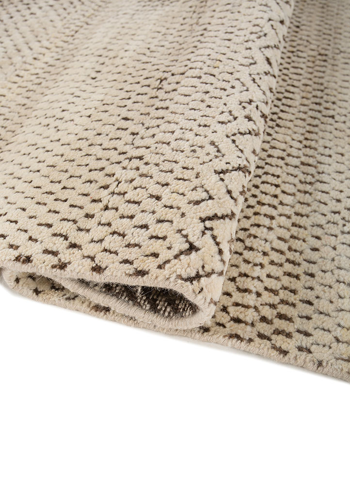 aprezo beige and brown wool Hand Knotted Rug - FloorShot