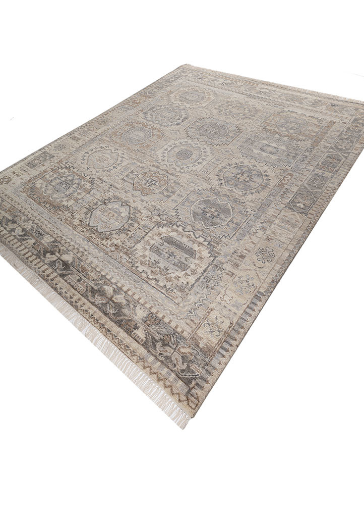 savana grey and black wool Hand Knotted Rug - FloorShot savana grey and black wool Hand Knotted Rug - FloorShot