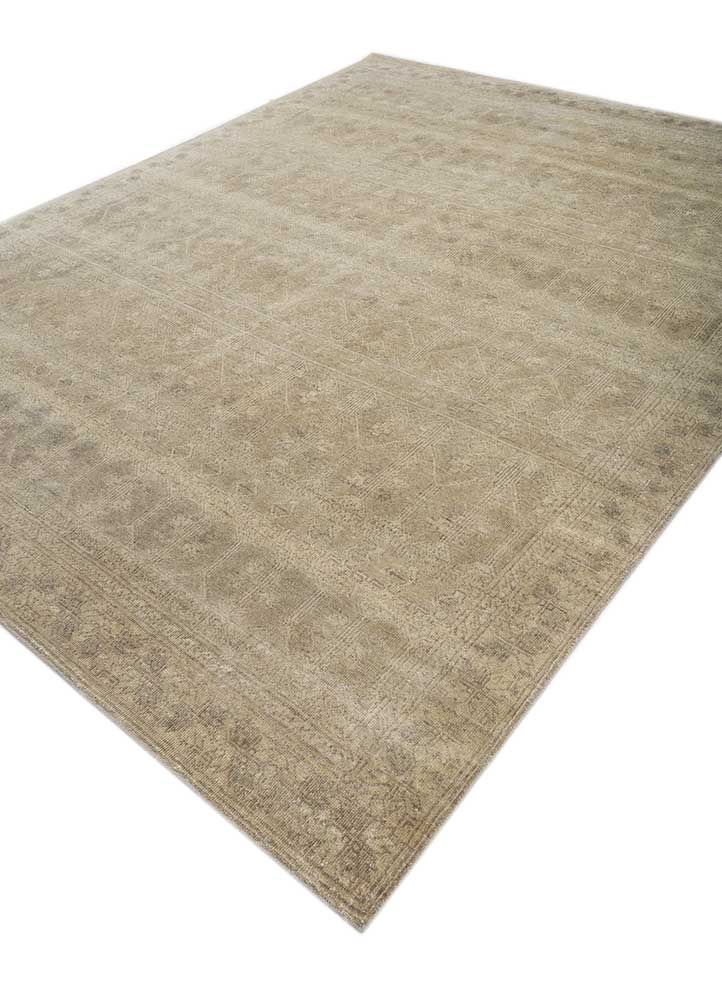 erbe green wool Hand Knotted Rug - FloorShot