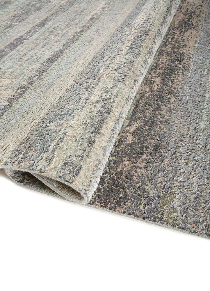 entropy ivory wool and silk Hand Knotted Rug - FloorShot