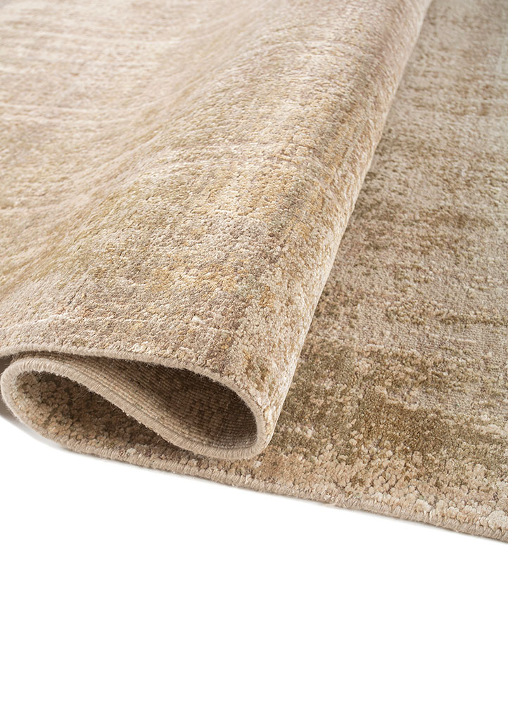 entropy ivory wool and silk Hand Knotted Rug - FloorShot