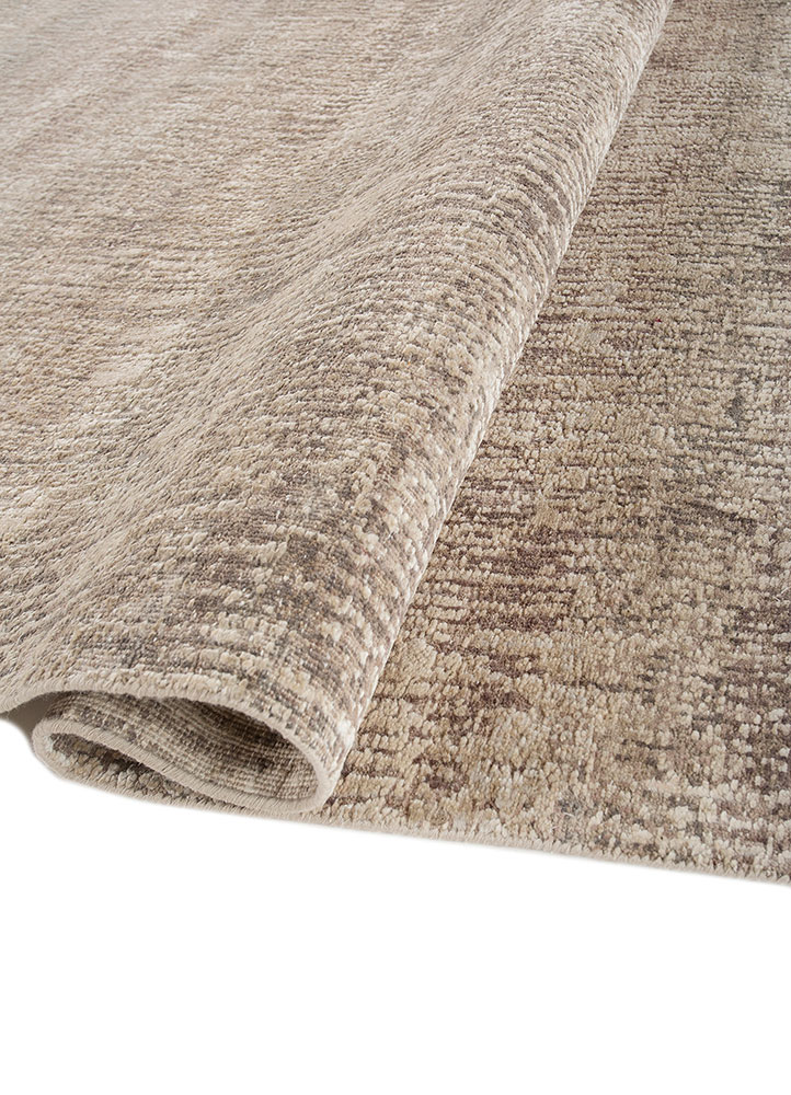 entropy ivory wool and silk Hand Knotted Rug - FloorShot