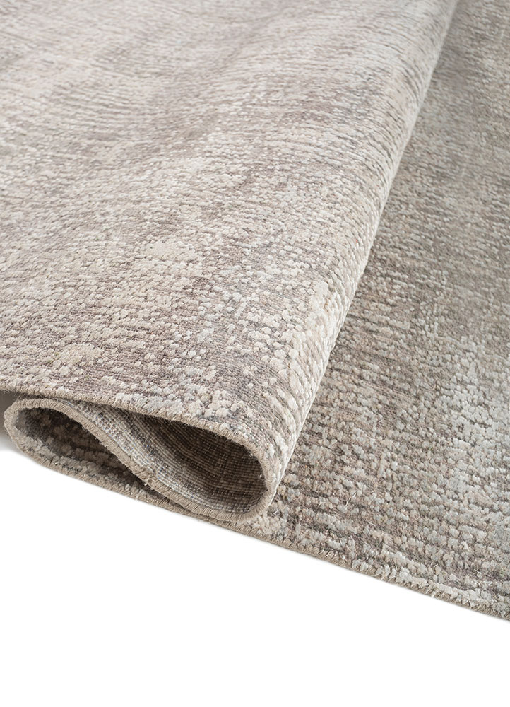 entropy ivory wool and silk Hand Knotted Rug - FloorShot