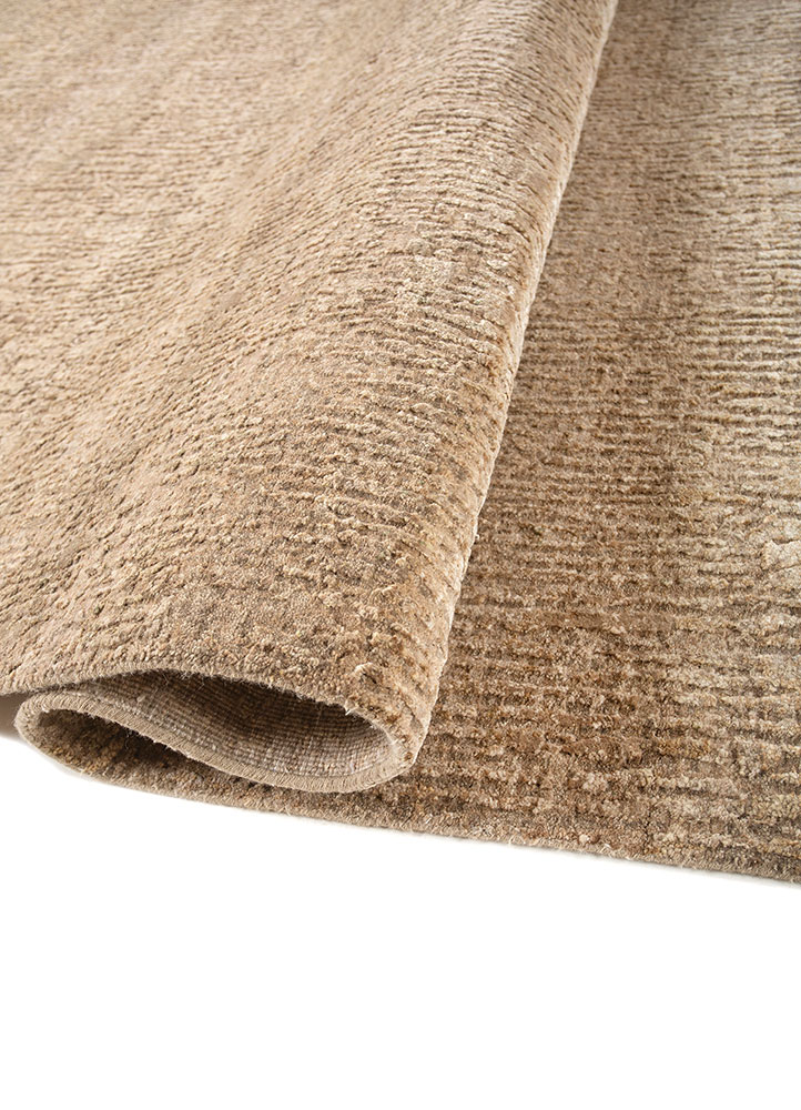 entropy gold wool and silk Hand Knotted Rug - FloorShot