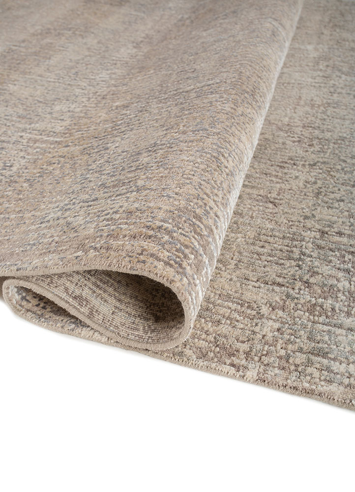 entropy blue wool and silk Hand Knotted Rug - FloorShot