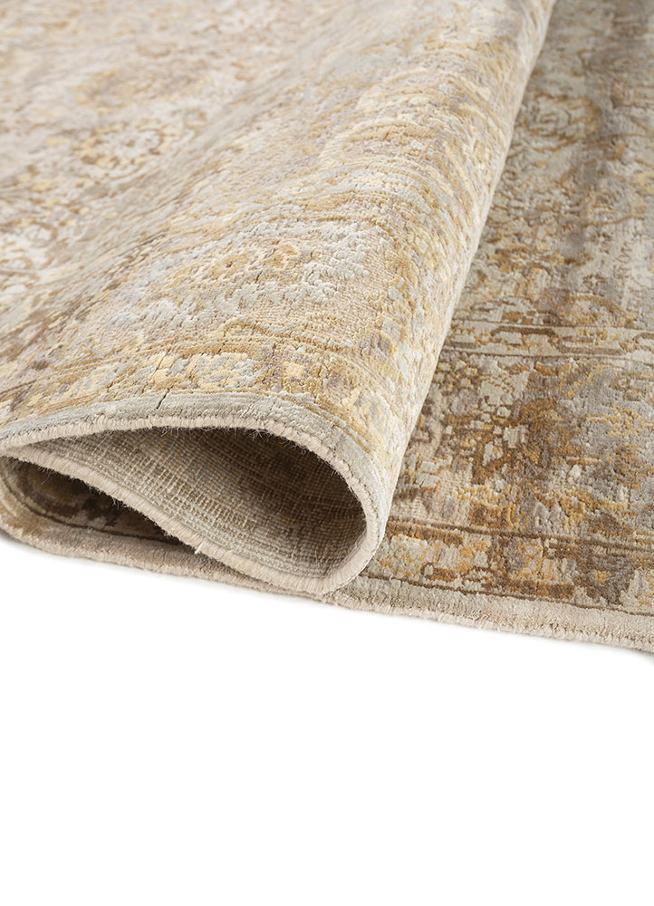 aurora blue wool and silk Hand Knotted Rug - FloorShot