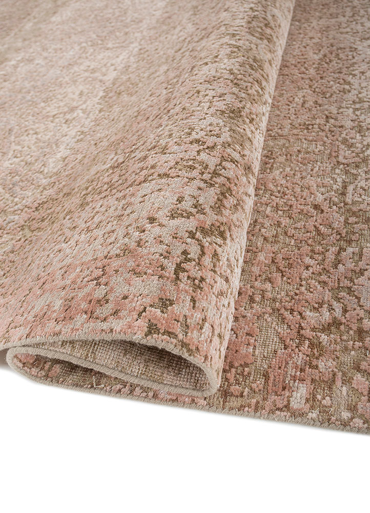 aurora beige and brown wool and silk Hand Knotted Rug - FloorShot