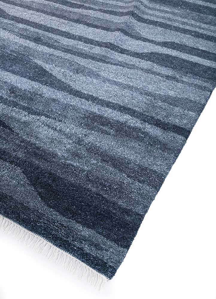 clan blue wool Hand Knotted Rug - FloorShot