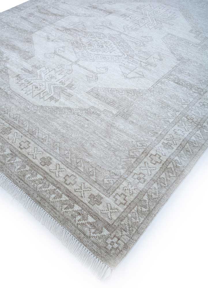 thyme grey and black wool Hand Knotted Rug - FloorShot