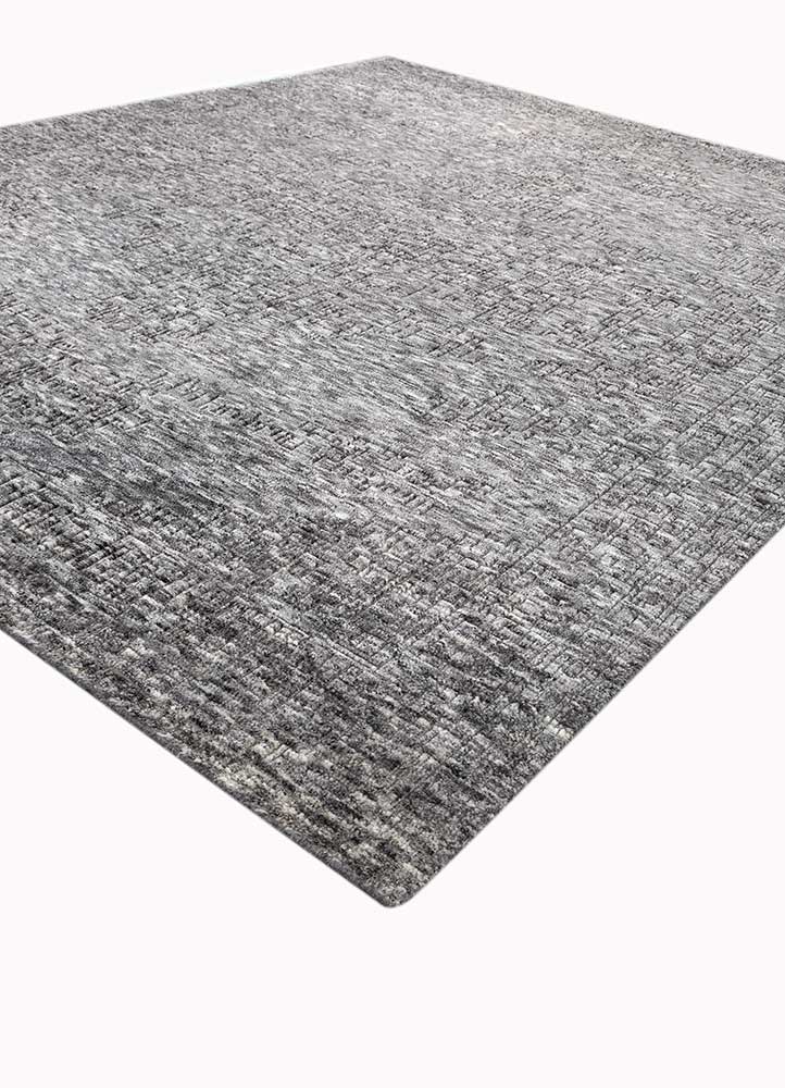 manifest grey and black wool Hand Knotted Rug - FloorShot